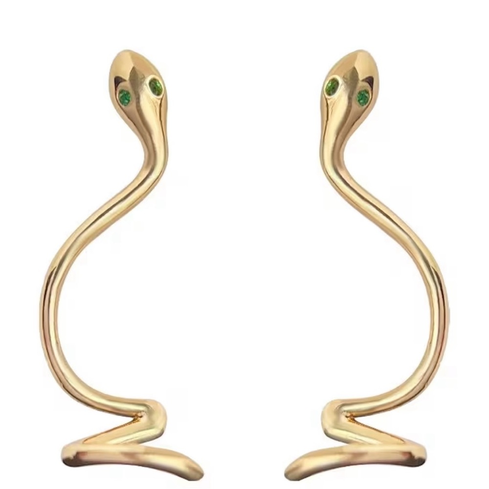 Elegant Gold Snake Earrings